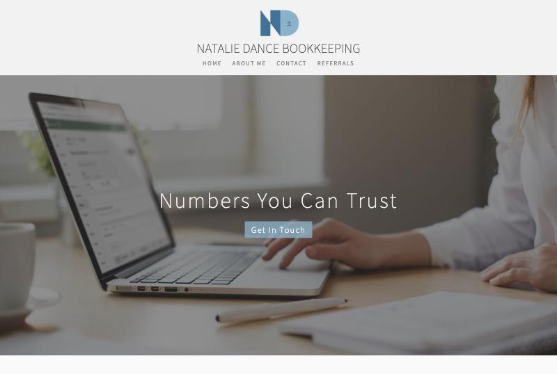 Natalie Dance Bookkeeping website